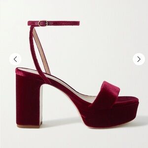 PORTE & PAIRE Velvet Burgundy Platform Heels